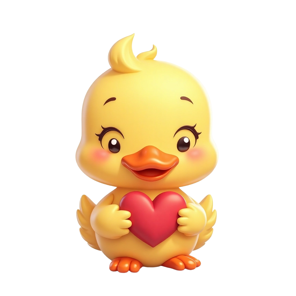 Cute Duckling with Heart